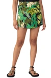 Sanctuary Tropical Floral Faux Wrap Miniskort In Tropical Green