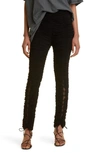 INTERIOR BEA LACE-UP RUCHED SKINNY PANTS