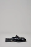 RAF SIMONS BROGUES LOAFER MULES WITH FRINGES, BLACK