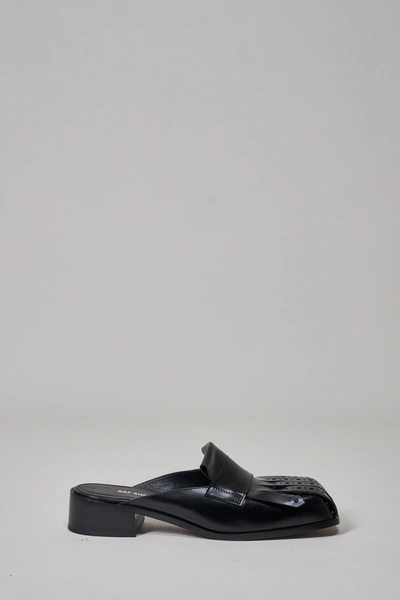 Raf Simons Brogues Loafer Mules With Fringes, Black