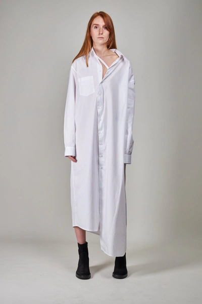 Ann Demeulemeester Henrietta棉质衬衫式连衣裙 In White