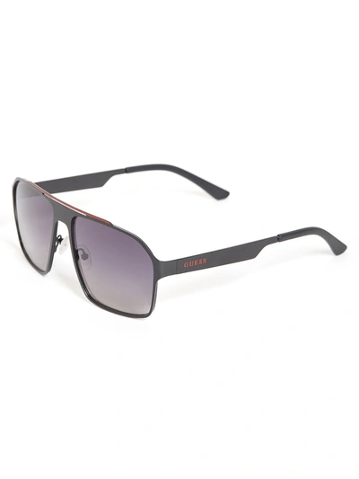 Guess Factory Flat Aviator Metal Sunglasses In Black