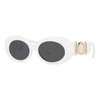 Versace Medusa Embellished Oval Acetate Sunglasses In White