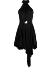 Stella Mccartney Asymmetrical Dress With Halterneck In Black