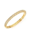 ADRIANA ORSINI CUBIC ZIRCONIA PAVÉ FLOWER BANGLE BRACELET,400088126095