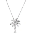 Roberto Coin Women's Tiny Treasures 0.17 Tcw Diamond & 18k White Gold Palm Tree Pendant Necklace