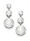 John Hardy WOMEN'S PALU STERLING SILVER DISC TRIPLE DROP EARRINGS,475395917644