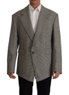 Dolce & Gabbana Gray Checkered Single Breasted Jacket Blazer In Gray