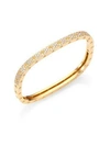 dressing gownrto Coin Pois Moi Pavé Diamond & 18K Yellow Gold Single-Row Bangle Bracelet