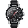 Tissot Supersport Chronograph Leather Strap Watch, 45.5mm In Black