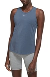Nike Drifit One Luxe Tank In Diffused Blue/ Reflective Silv