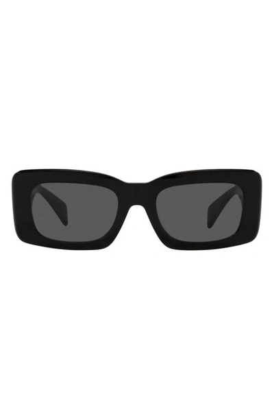 Versace 54mm Rectangular Sunglasses In Black