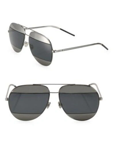 Dior Split1 59mm Metal Aviator Sunglasses In Dark Grey