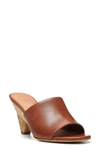 Joie Diamond Leather Slide Clog Sandals In Cognac