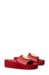 Tory Burch Patos Platform Slide Sandal In Tory Red / Gold