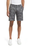 Travismathew Inlet Stretch Shorts In Heather Grey Pinstripe