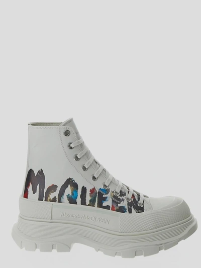 Alexander Mcqueen Boots In <p> White Shoes With Round Toe