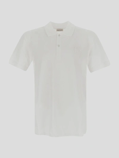 Alexander Mcqueen Patch Skull Polo Shirt In White