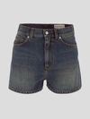 Alexander Mcqueen Flared Denim Shorts In Distressedwash