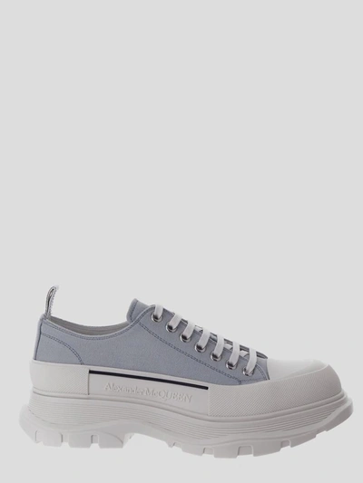 Alexander Mcqueen Sneakers In <p> White And Light Blue Shoes With Round Toe