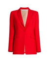 Another Tomorrow Core Single-breasted Merino Wool Jacket In Fire Red