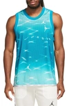 Jordan Essentials Mesh Tank In Aquatone/ Aquatone/ White