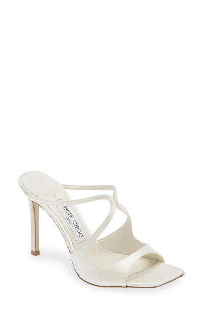 Jimmy Choo ‘75 Anise' Patent Leather Sandals In White
