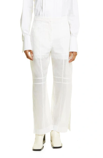 Jil Sander Relaxed Rounded Leg Cotton Trousers In White