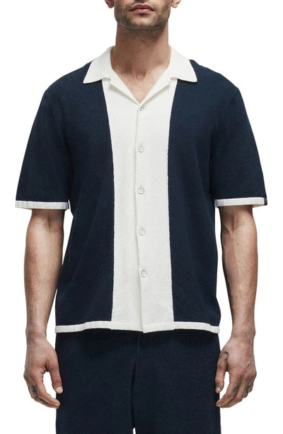 Rag & Bone Avery Zuma Terry Cloth Button-up Camp Shirt In Multi-colour