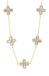FREIDA ROTHMAN BLOSSOMING BRILLIANCE MOTHER-OF-PEARL CLOVER STATION NECKLACE