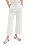 THEORY LINEN BLEND STRAIGHT LEG ANKLE PANTS