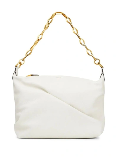 Jimmy Choo Medium Soft Leather Hobo Bag In White