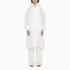 Ferragamo Silk Blend Chiffon Trenchcoat With Removable Hood In White
