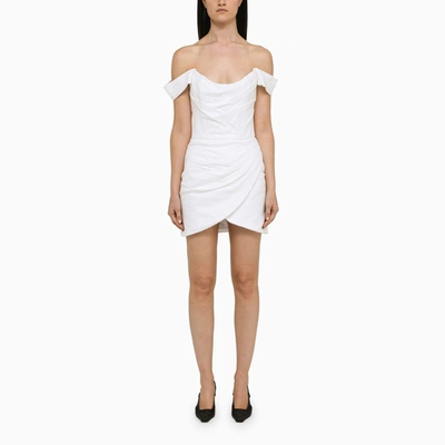 Costarellos Leanna Ecru Short Dress In White