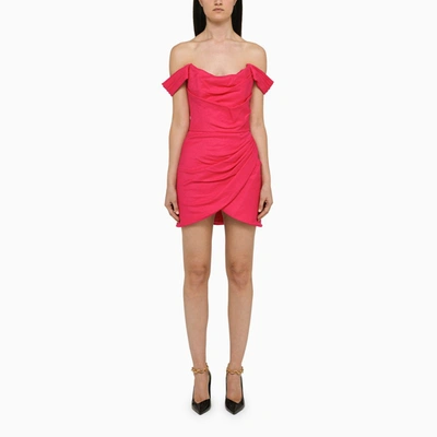 Costarellos Leanna Fuchsia Short Dress In Pink