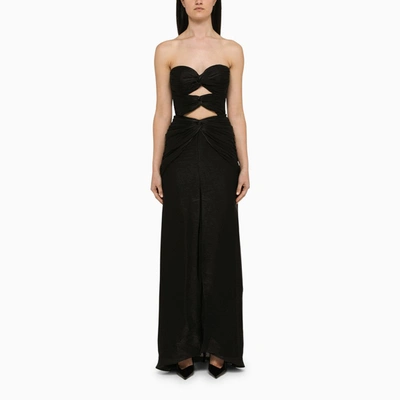 Costarellos Brigitta Lurex Georgette Dress In Black