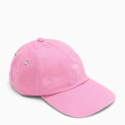 Ami Alexandre Mattiussi Tonal Adc Coloured Cotton Twill Cap In Pink