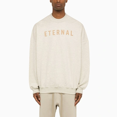 Fear Of God Eternal Logo-flocked Cotton-jersey Sweatshirt In Neutral