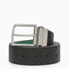 Bottega Veneta Men's Reversible Intrecciato Leather Belt In Green