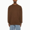 Hed Mayner Twisted Sweater In Brown