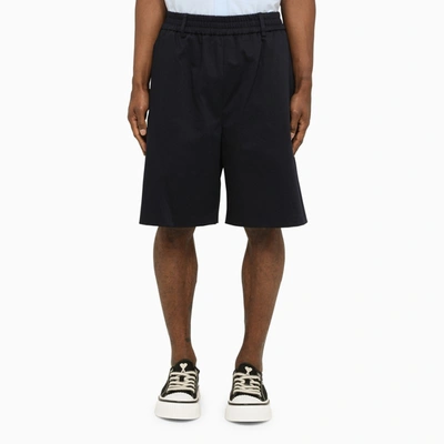 Ami Alexandre Mattiussi Navy Cotton Bermuda Short In Blue