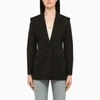 Givenchy Structured Wool Blend Blazer With Padded Shoulders In Black