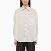 THE MANNEI THE MANNEI | BEIGE/WHITE OVERSIZE SHIRT,BILBAOSHIRTCO/M_MANNE-BE_108-38