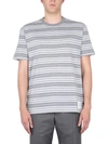 Thom Browne Short Sleeve Striped T-shirt In Grey