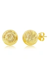 Simona 14k Yellow Gold Diamond Cut Bead Stud Earrings In Gold