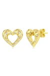 Simona Cubic Zirconia Heart Stud Earrings In Gold