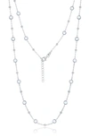 Simona Sterling Silver Bezel Set Cz Necklace In White