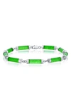 Simona Jade Cylinder Link Bracelet In Green