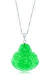 Simona Jade Buddha Pendant Necklace In Green