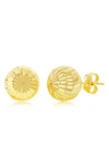 Simona 14k Yellow Gold Diamond Cut Bead Stud Earrings In Gold